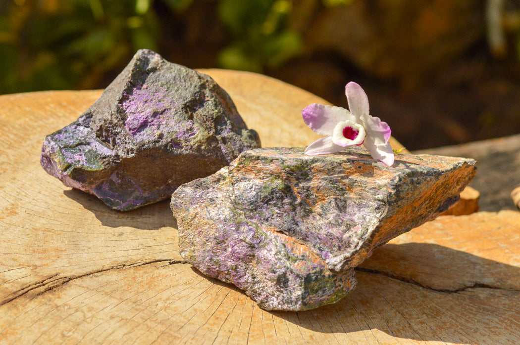 Natural Large Rough Purple Stichtite Specimens  x 2 From Barberton, South Africa - TopRock