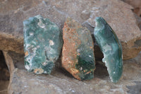 Polished On One Side Emerald Mtorolite Plates x 12 From Mutorashanga, Zimbabwe - Toprock Gemstones and Minerals 