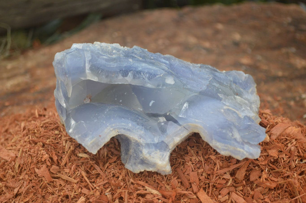 Natural Etched Blue Chalcedony Specimens  x 2 From Nsanje, Malawi - Toprock Gemstones and Minerals 