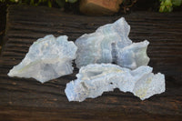 Natural Etched Blue Chalcedony Specimens x 3 From Nsanje, Malawi - Toprock Gemstones and Minerals 