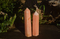 Polished Orange Twist Calcite Towers x 2 From Maevantanana, Madagascar - Toprock Gemstones and Minerals 