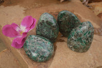 Polished Emerald In Matrix Standing Free Forms x 4 From Sandawana, Zimbabwe - TopRock