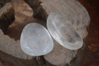 Polished Optic Rock Crystal Quartz Galet / Palm Stones x 12 From Madagascar - Toprock Gemstones and Minerals 