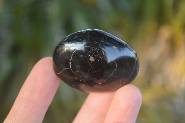 Polished Schorl Black Tourmaline Palm Stones  x 20 From Madagascar