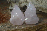 Polished Gemmy Rose Quartz Flames x 3 From Madagascar - Toprock Gemstones and Minerals 