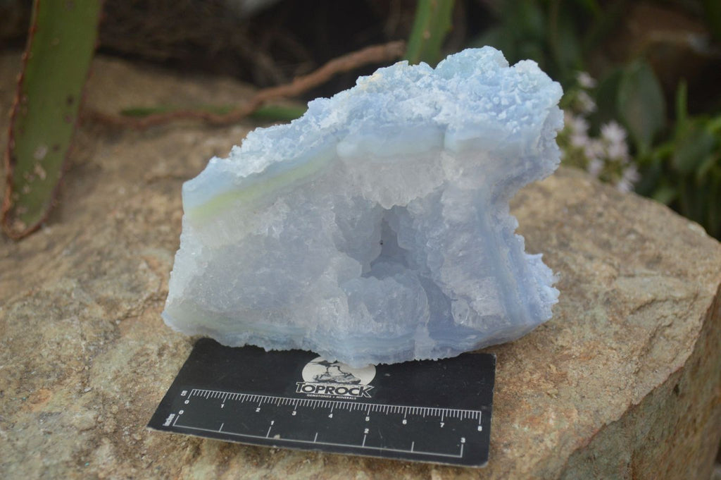 Natural Etched Blue Chalcedony Specimens x 3 From Nsanje, Malawi - Toprock Gemstones and Minerals 