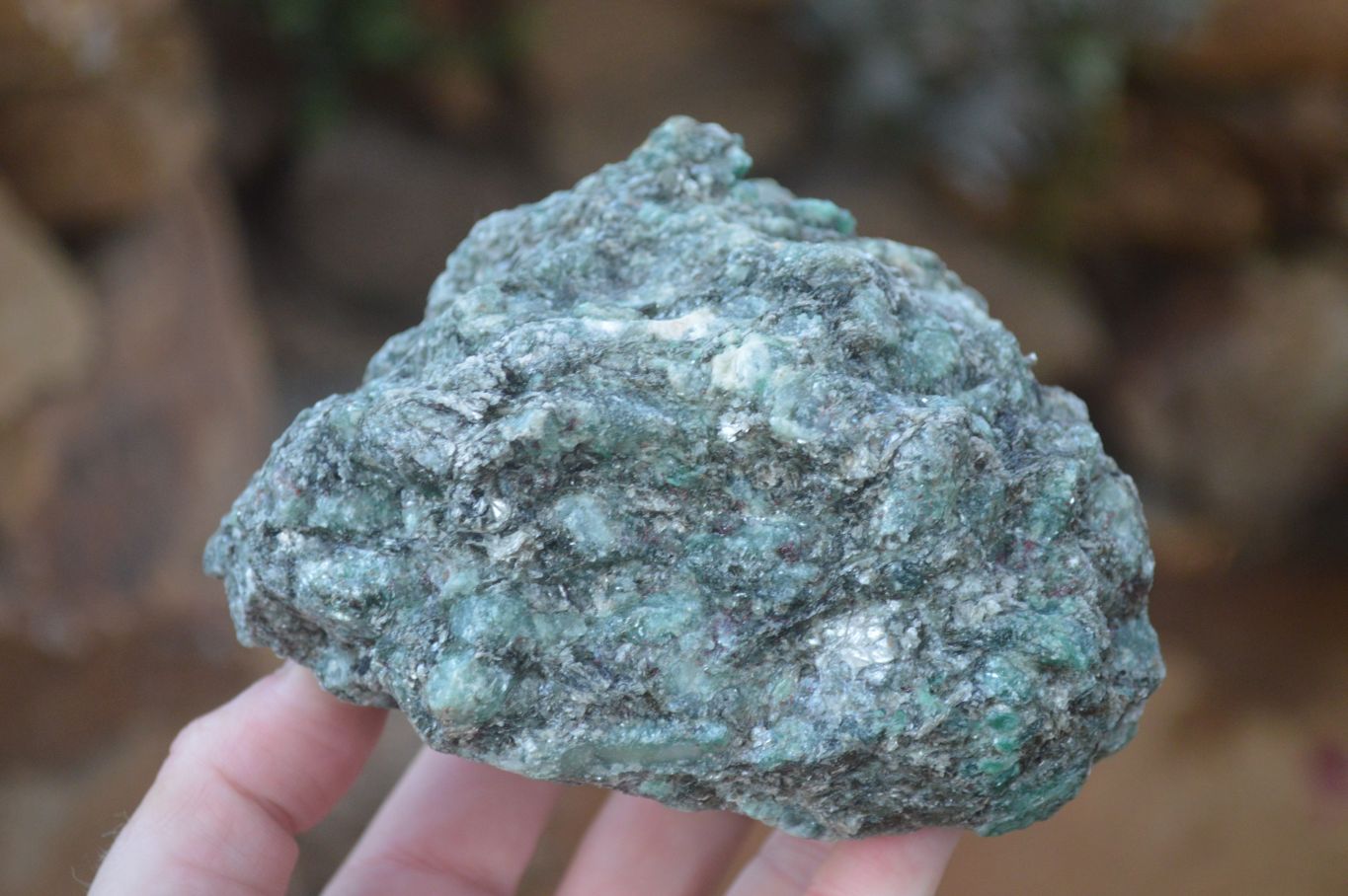 Natural Rare Emerald Mica In Matrix Cobbed Specimens x 3 From Mutoko, Zimbabwe - Toprock Gemstones and Minerals 