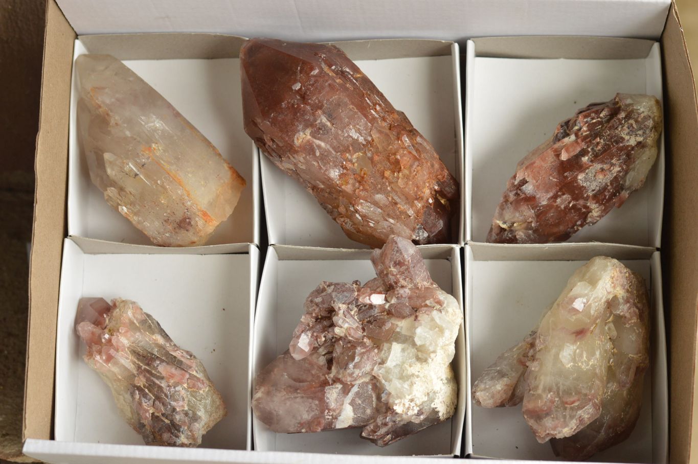 Natural Single Red Hematoid Quartz Crystals  x 6 From Karoi, Zimbabwe - TopRock