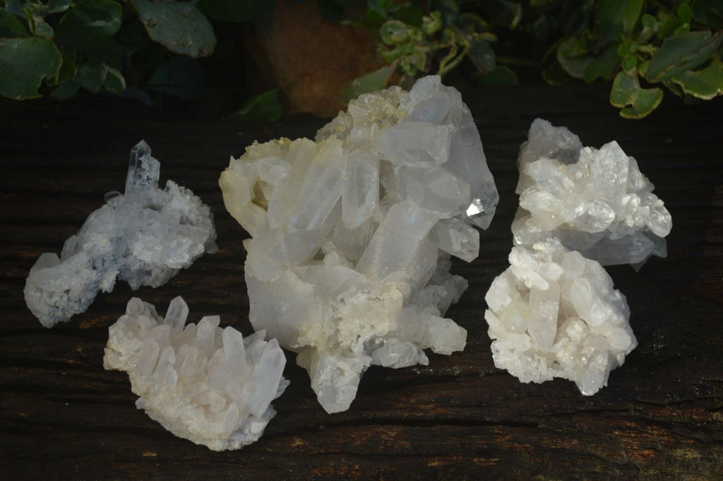 Natural Clear Quartz Crystal Clusters  x 5 From Mpika, Zambia - Toprock Gemstones and Minerals 