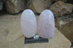 Polished Gemmy Rose Quartz Standing Free Forms x 4 From Ambatondrazaka, Madagascar - Toprock Gemstones and Minerals 