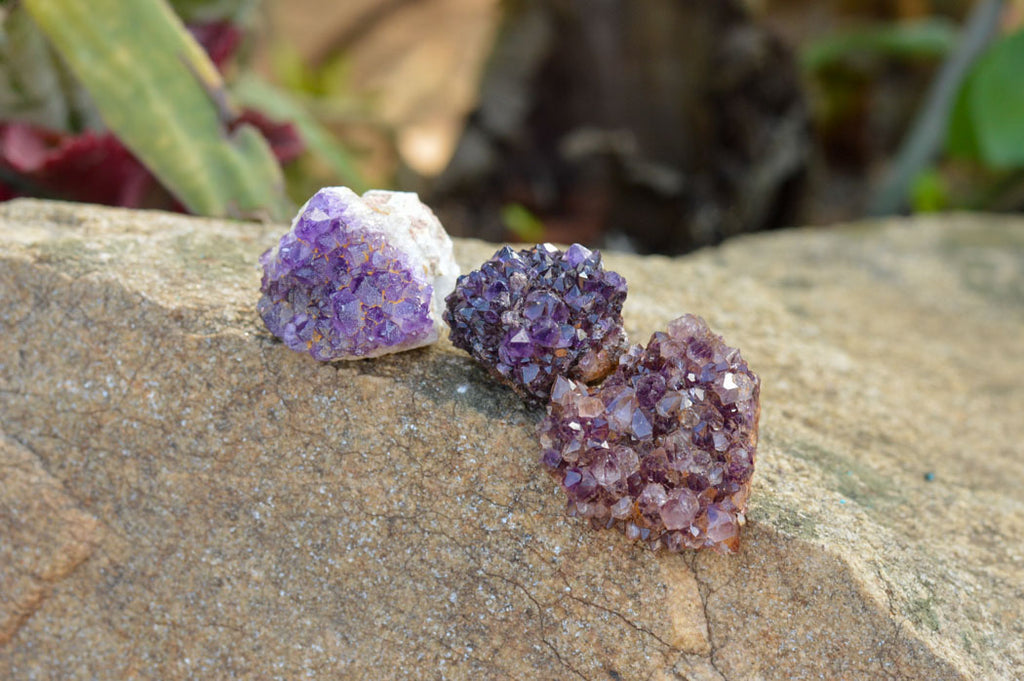 Natural Small Dark "Amethystos" Amethyst Clusters x 35 From Kwaggafontein, South Africa - TopRock