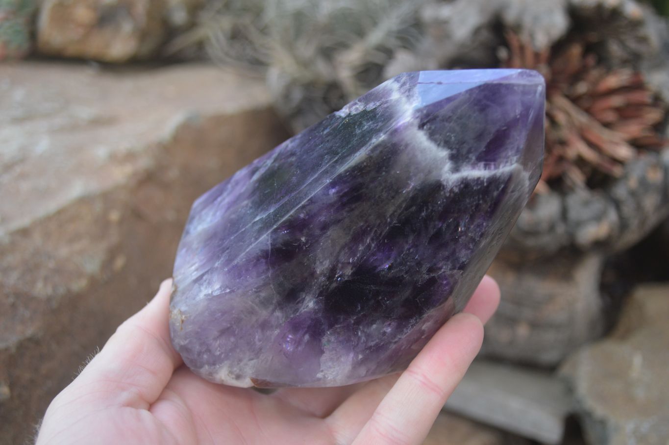 Polished Dream Amethyst Point x 1 From Madagascar - Toprock Gemstones and Minerals 