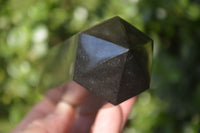 Polished Black Basalt Points  x 4 From Madagascar