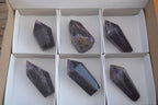 Polished  Dark Chevron Amethyst Points x 6 From Zambia - Toprock Gemstones and Minerals 