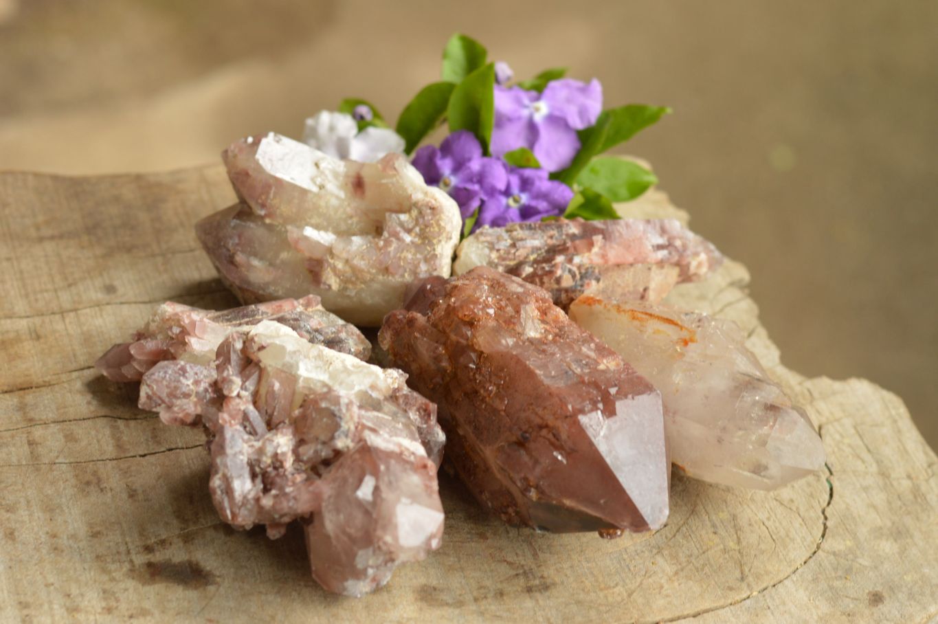 Natural Single Red Hematoid Quartz Crystals  x 6 From Karoi, Zimbabwe - TopRock