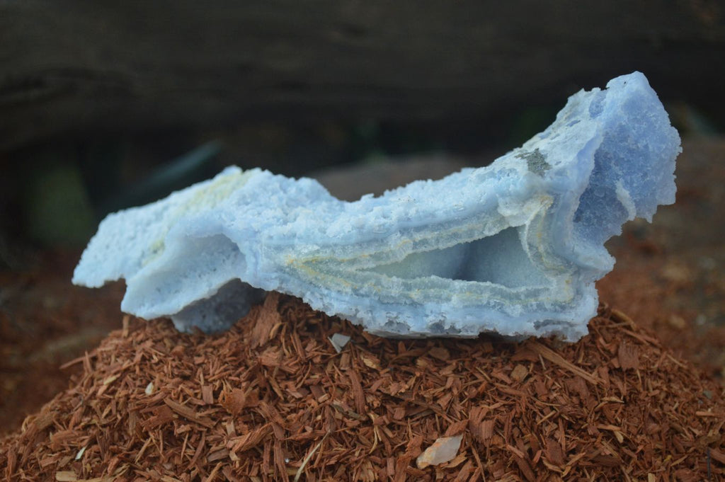 Natural Etched Blue Chalcedony Specimens x 3 From Nsanje, Malawi - Toprock Gemstones and Minerals 