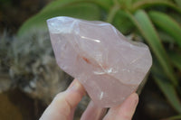 Polished Gemmy Rose Quartz Flames x 3 From Madagascar - Toprock Gemstones and Minerals 