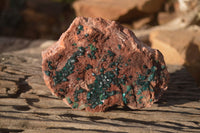 Natural Emerald Dioptase On Red Dolomite Matrix Specimen x 1 From Likasi, Congo