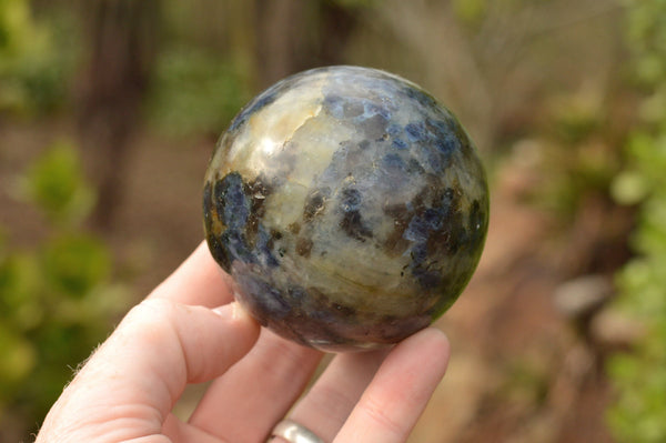 Polished Dark Blue Rare Iolite / Water Sapphire in Quartz Spheres  x 3 From Madagascar - TopRock