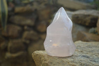 Polished Gemmy Rose Quartz Flames x 3 From Madagascar - Toprock Gemstones and Minerals 