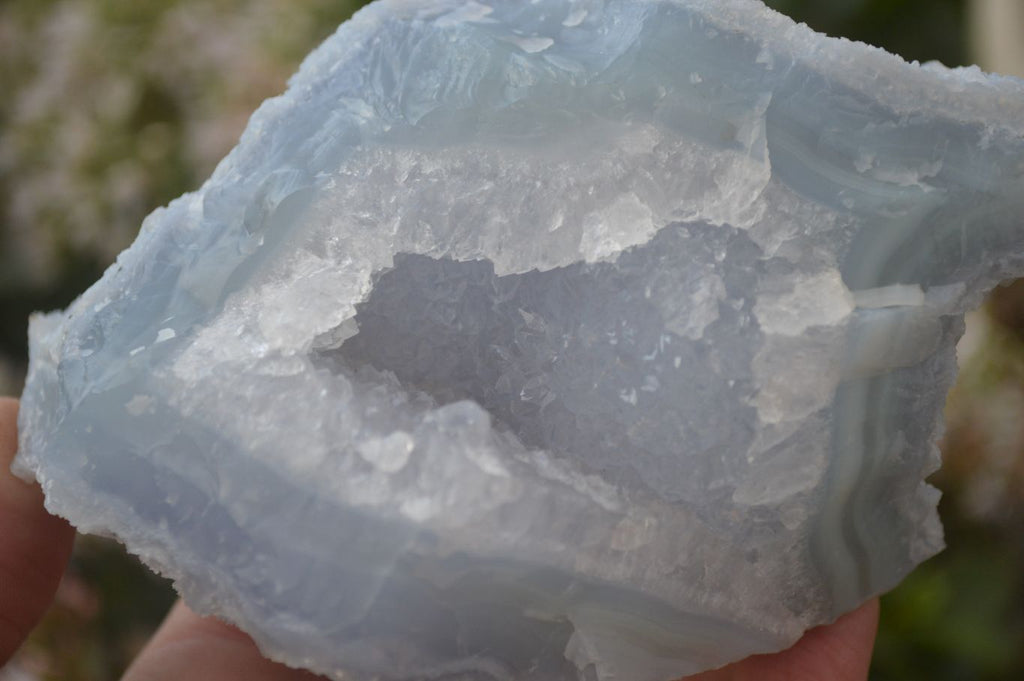 Natural Etched Blue Chalcedony Specimens x 3 From Nsanje, Malawi - Toprock Gemstones and Minerals 