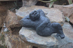 Polished  Black Soapstone Gorilla Carving  x 1 From Zimbabwe - Toprock Gemstones and Minerals 