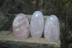 Polished Gemmy Rose Quartz Standing Free Forms x 4 From Ambatondrazaka, Madagascar - Toprock Gemstones and Minerals 