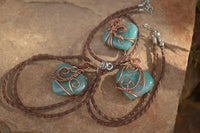 Polished Small Amazonite Heart Copper Wire Wrapped Pendants - Sold Per Piece -  From Madagascar - Toprock Gemstones and Minerals 