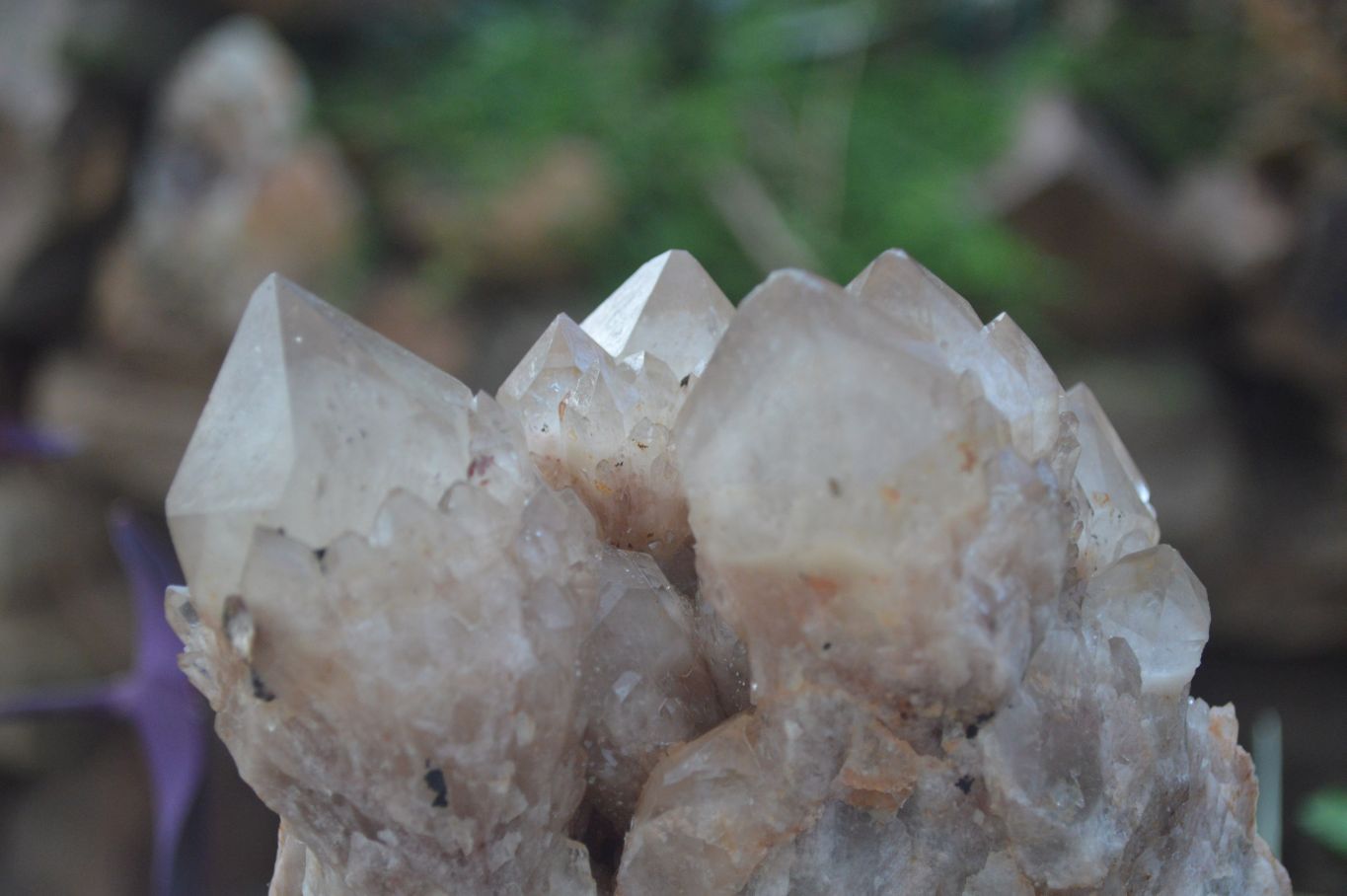Natural Cascading White Phantom Smokey Quartz Cluster x 1 From Luena, Congo - Toprock Gemstones and Minerals 