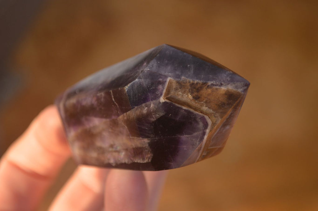 Polished  Dark Chevron Amethyst Points x 6 From Zambia - Toprock Gemstones and Minerals 