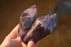 Polished  Dark Chevron Amethyst Points x 6 From Zambia - Toprock Gemstones and Minerals 