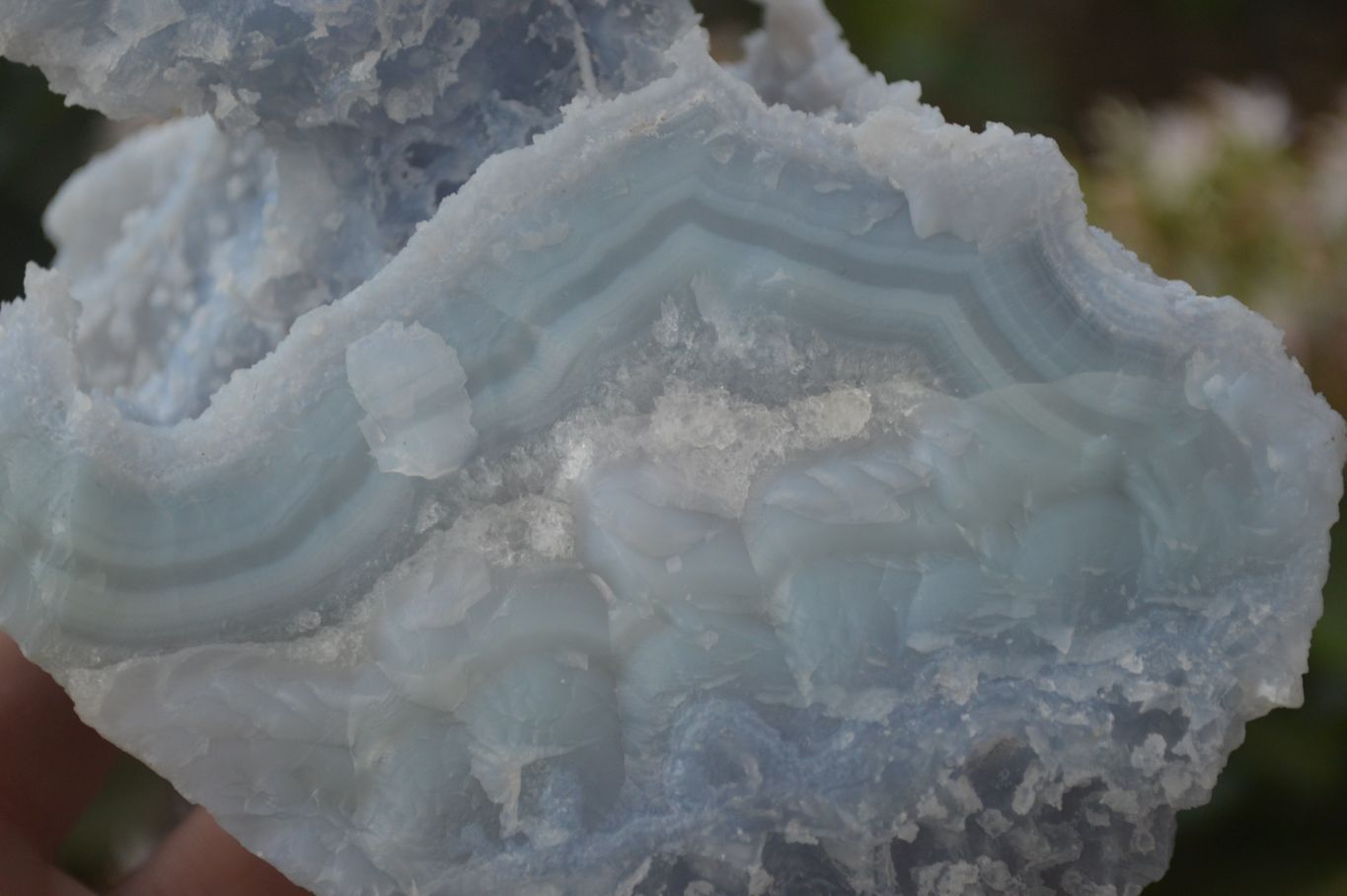 Natural Etched Blue Chalcedony Specimens x 3 From Nsanje, Malawi - Toprock Gemstones and Minerals 