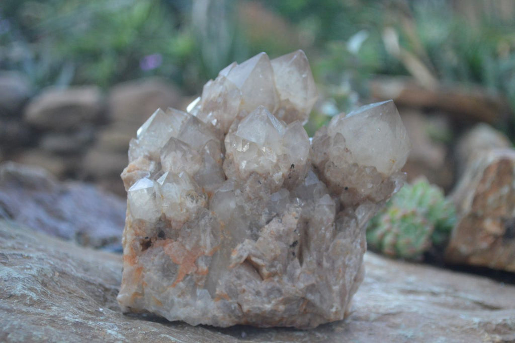 Natural Cascading White Phantom Smokey Quartz Cluster x 1 From Luena, Congo - Toprock Gemstones and Minerals 