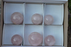 Polished Beautiful Pink Rose Quartz Spheres x 6 From Ambatondrazaka, Madagascar - TopRock
