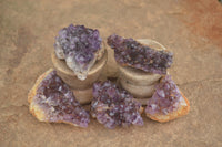 Natural Small Dark "Amethystos" Amethyst Clusters x 70 From Kwaggafontein, South Africa - TopRock