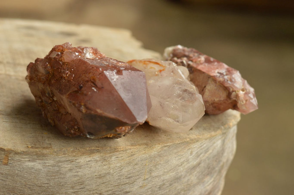 Natural Single Red Hematoid Quartz Crystals  x 6 From Karoi, Zimbabwe - TopRock