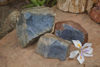 Natural Rough Blue Dumortierite Specimens  x 3 From Mozambique - TopRock