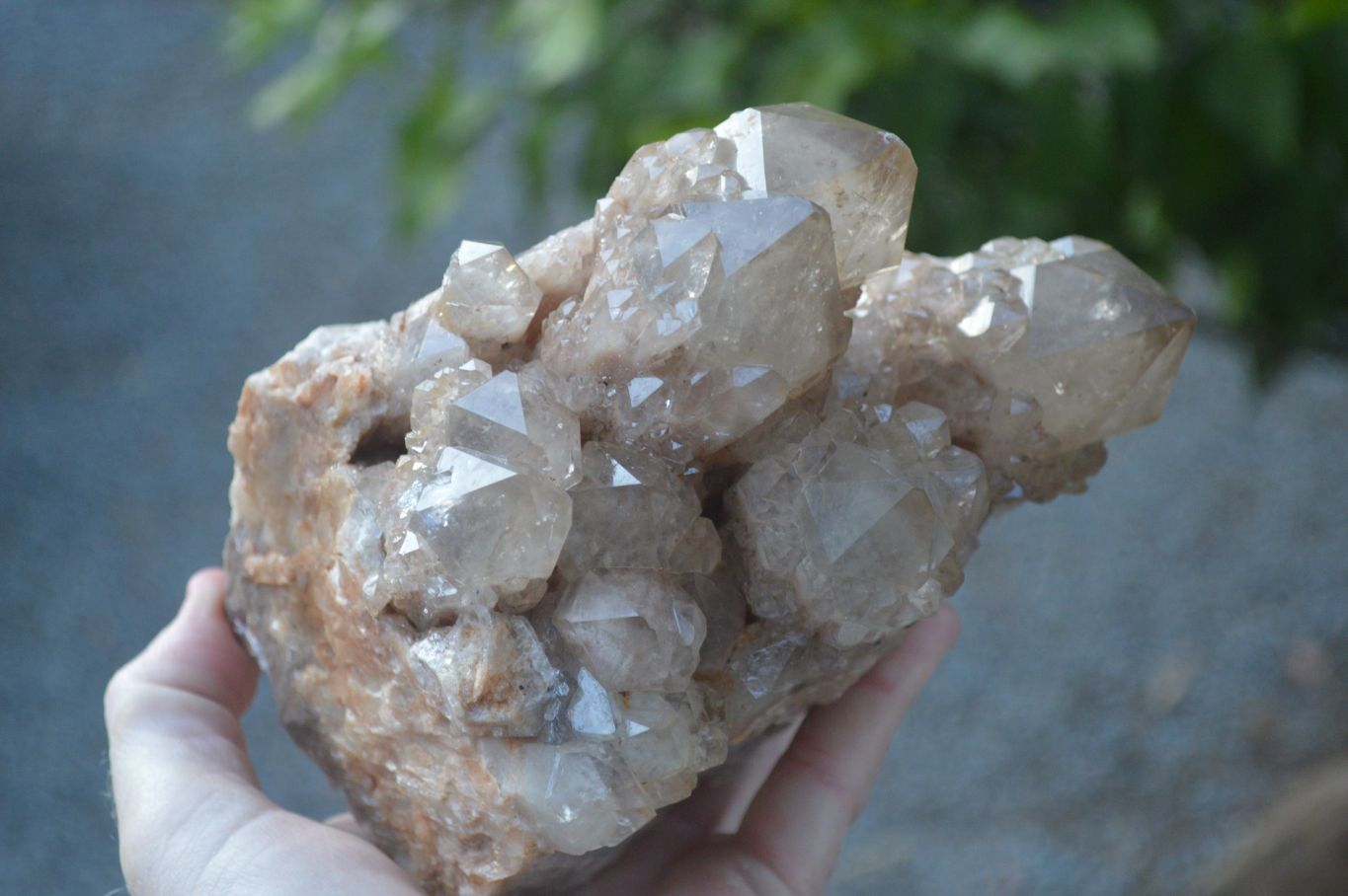 Natural Cascading White Phantom Smokey Quartz Cluster x 1 From Luena, Congo - Toprock Gemstones and Minerals 