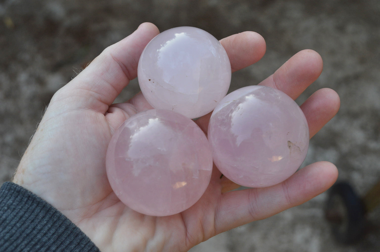 Polished Beautiful Pink Rose Quartz Spheres x 6 From Ambatondrazaka, Madagascar - TopRock