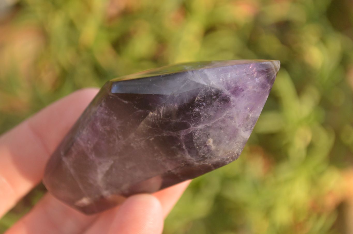 Polished  Dark Chevron Amethyst Points x 6 From Zambia - Toprock Gemstones and Minerals 