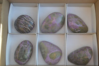 Polished Stichtite Galet / Palm Stones x 6 From Barberton, South Africa - Toprock Gemstones and Minerals 