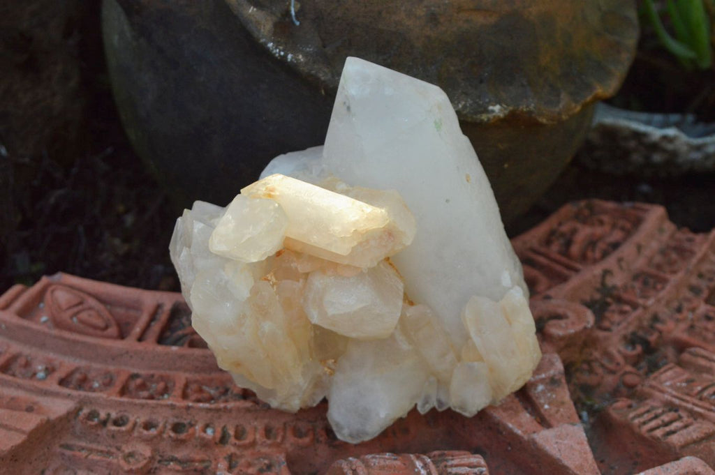 Natural Golden Iron Candle Quartz Clusters x 6 From Madagascar - TopRock