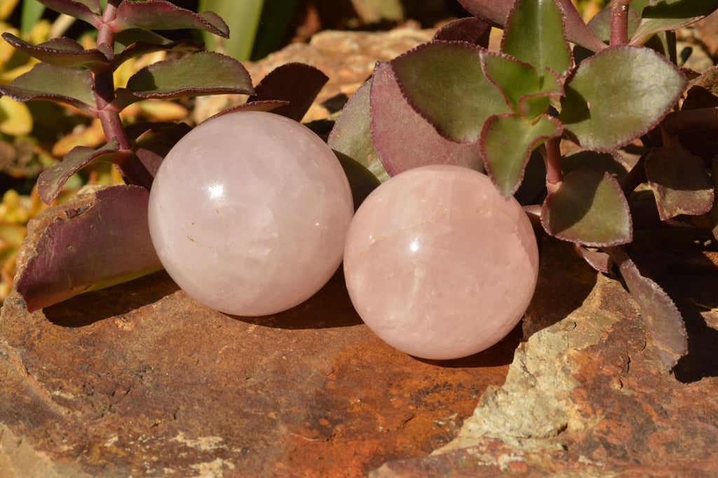 Polished Gemmy Pink Rose Quartz Spheres  x 6 From Ambatondrazaka, Madagascar - TopRock