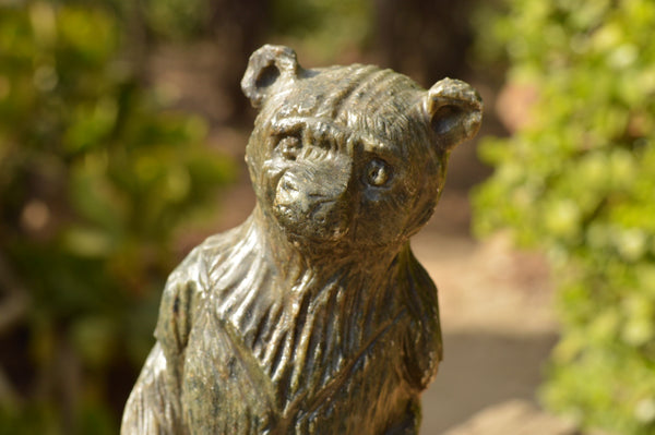 Polished Soap Stone Standing Paddington Bear Carving  x 1 From Zimbabwe - TopRock