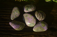Polished Stichtite Galet / Palm Stones x 6 From Barberton, South Africa - Toprock Gemstones and Minerals 