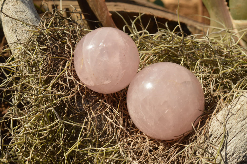 Polished Gemmy Pink Rose Quartz Spheres  x 6 From Ambatondrazaka, Madagascar - TopRock