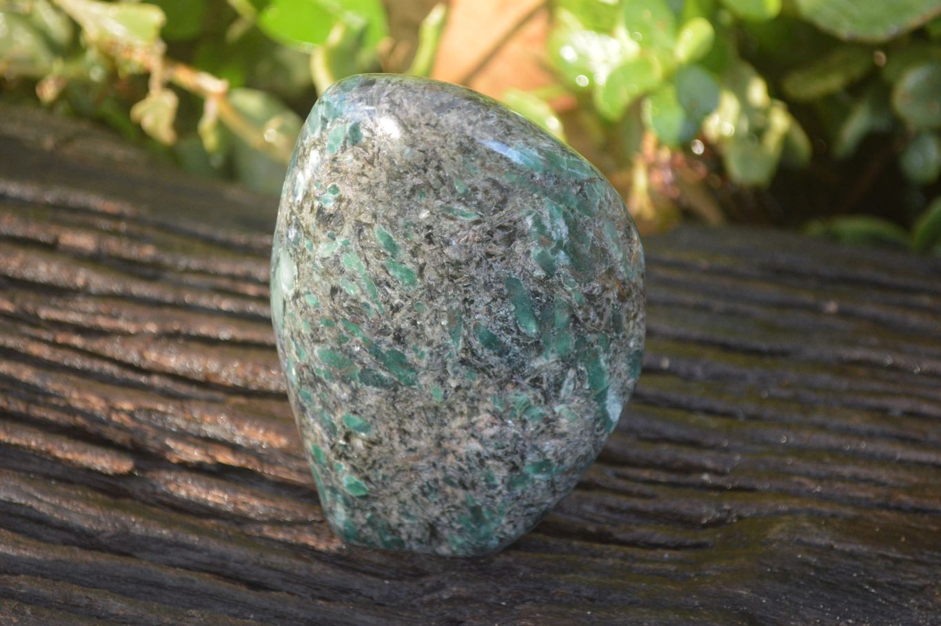 Polished Emerald Mica In Matrix Standing Free Forms x 1 From Mutoko, Zimbabwe - Toprock Gemstones and Minerals 