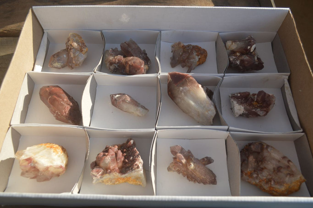 Natural Red Hematoid Quartz Specimens x 12 From Karoi, Zimbabwe - Toprock Gemstones and Minerals 