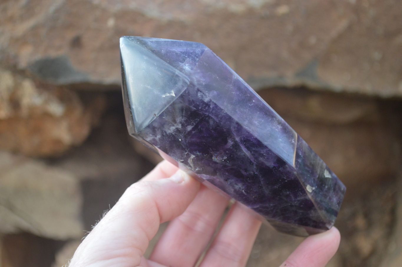 Polished Dream Amethyst Points x 3 From Madagascar - Toprock Gemstones and Minerals 