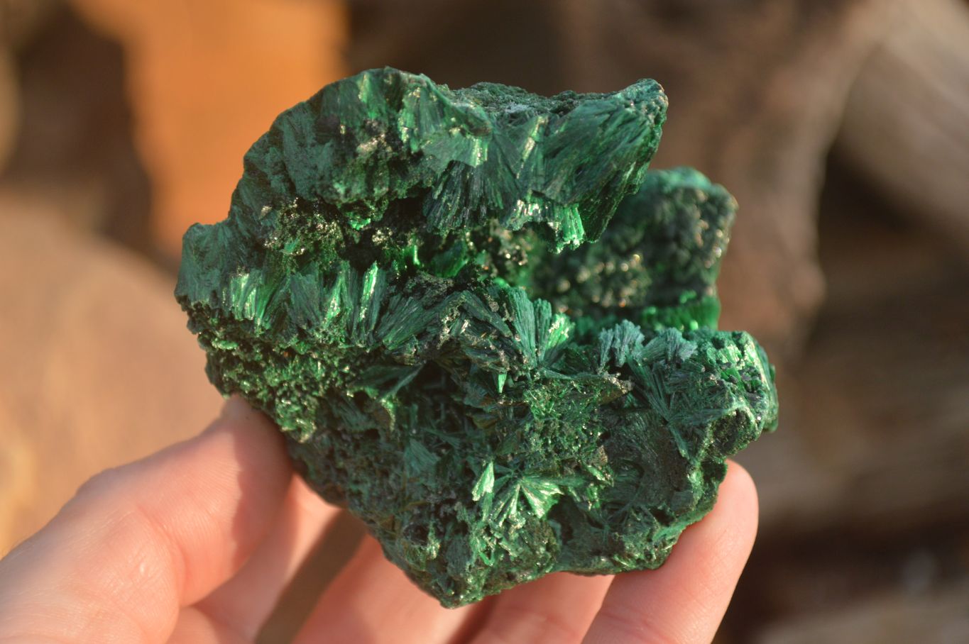 Natural Chatoyant Silky Malachite Specimens  x 3 From Congo - Toprock Gemstones and Minerals 